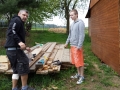 Připravené dřevo na stavbu